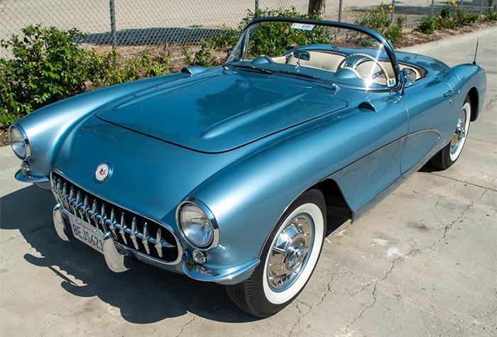 1956 Arctic Blue Corvette Convertible